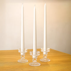 10-Pack Taper Candles Premium Wax Design White - Unscented Candles for Upscale Settings 12"