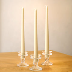 10-Pack Taper Candles Premium Wax Design Ivory - Unscented Candles for Upscale Settings 10"