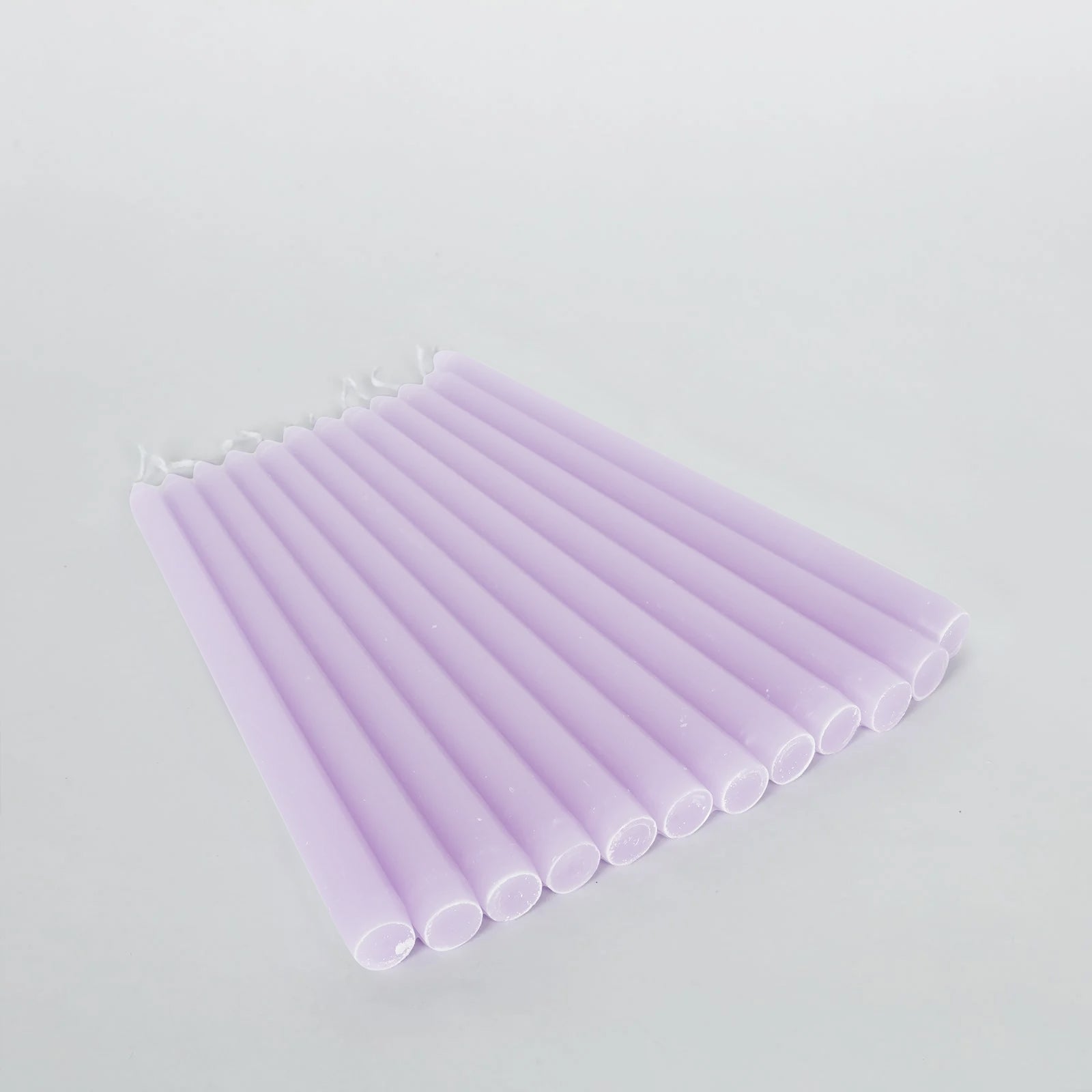 10-Pack Taper Candles Premium Wax Design Lavender Lilac - Unscented Candles for Upscale Settings 10"