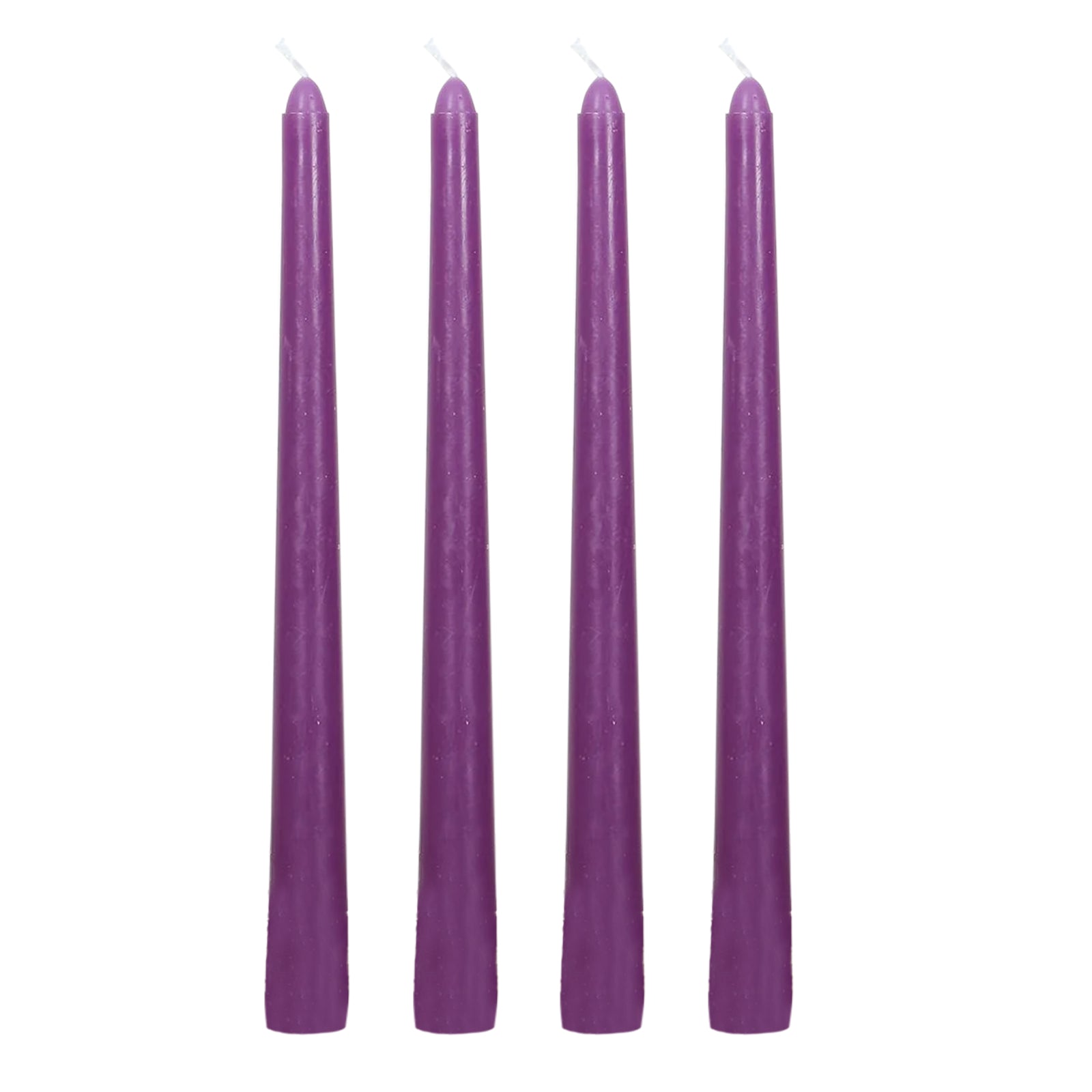 10-Pack Taper Candles Premium Wax Design Purple - Unscented Candles for Upscale Settings 10"