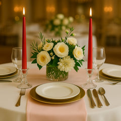 10-Pack Taper Candles Premium Wax Design Red - Unscented Candles for Upscale Settings 10"