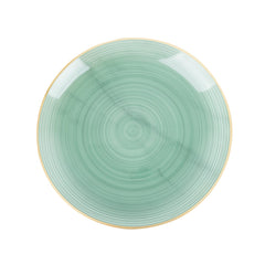 20 Pack 13" Economy Plastic Charger Plates – Transparent Dusty Sage Green Swirl Design with Gold Rim, Stylish Table Chargers