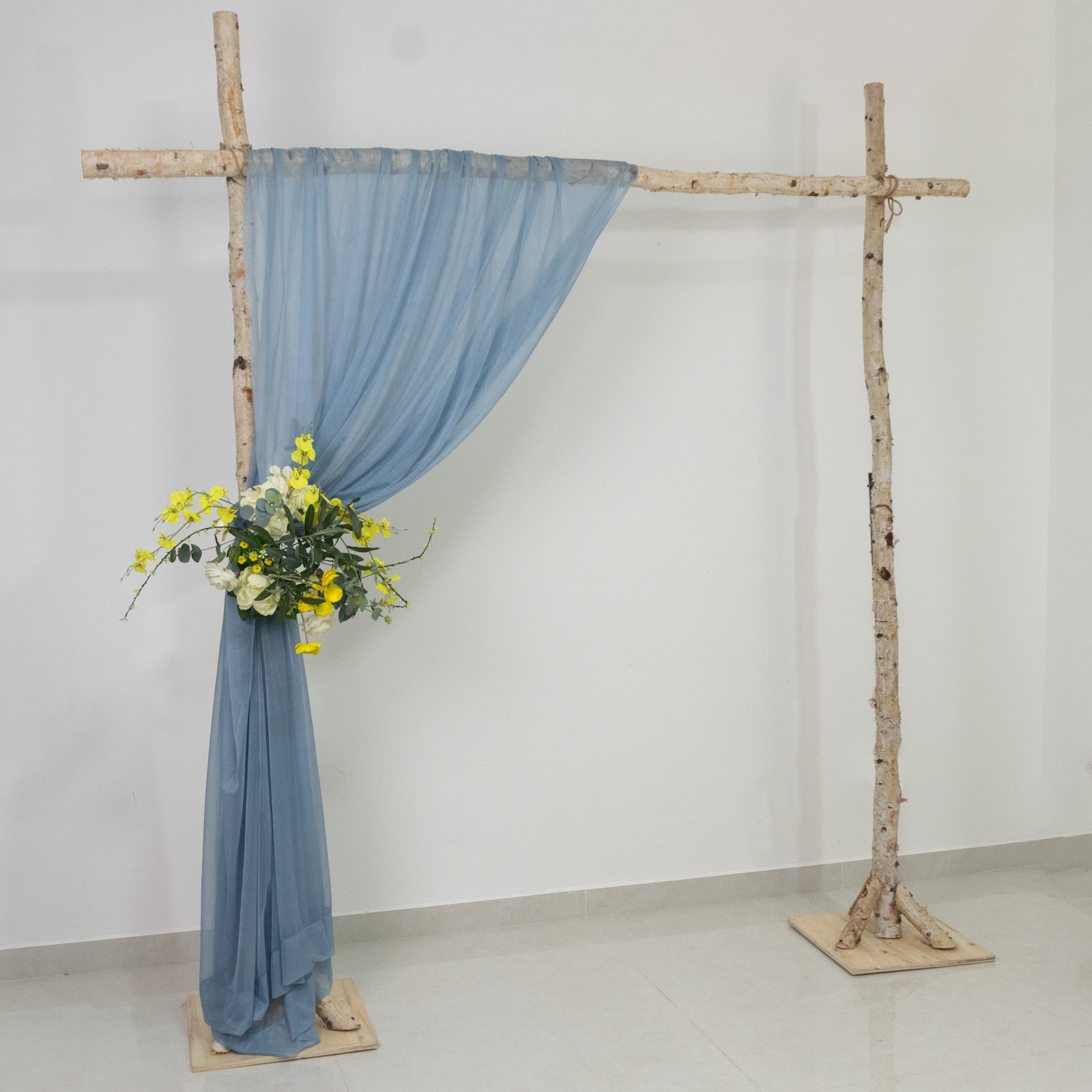 Dusty Blue Sheer Backdrop Drape – 5ft x 14ft Wedding Arch & Ceiling Decor Panel, Wrinkle Free with Soft Shimmer