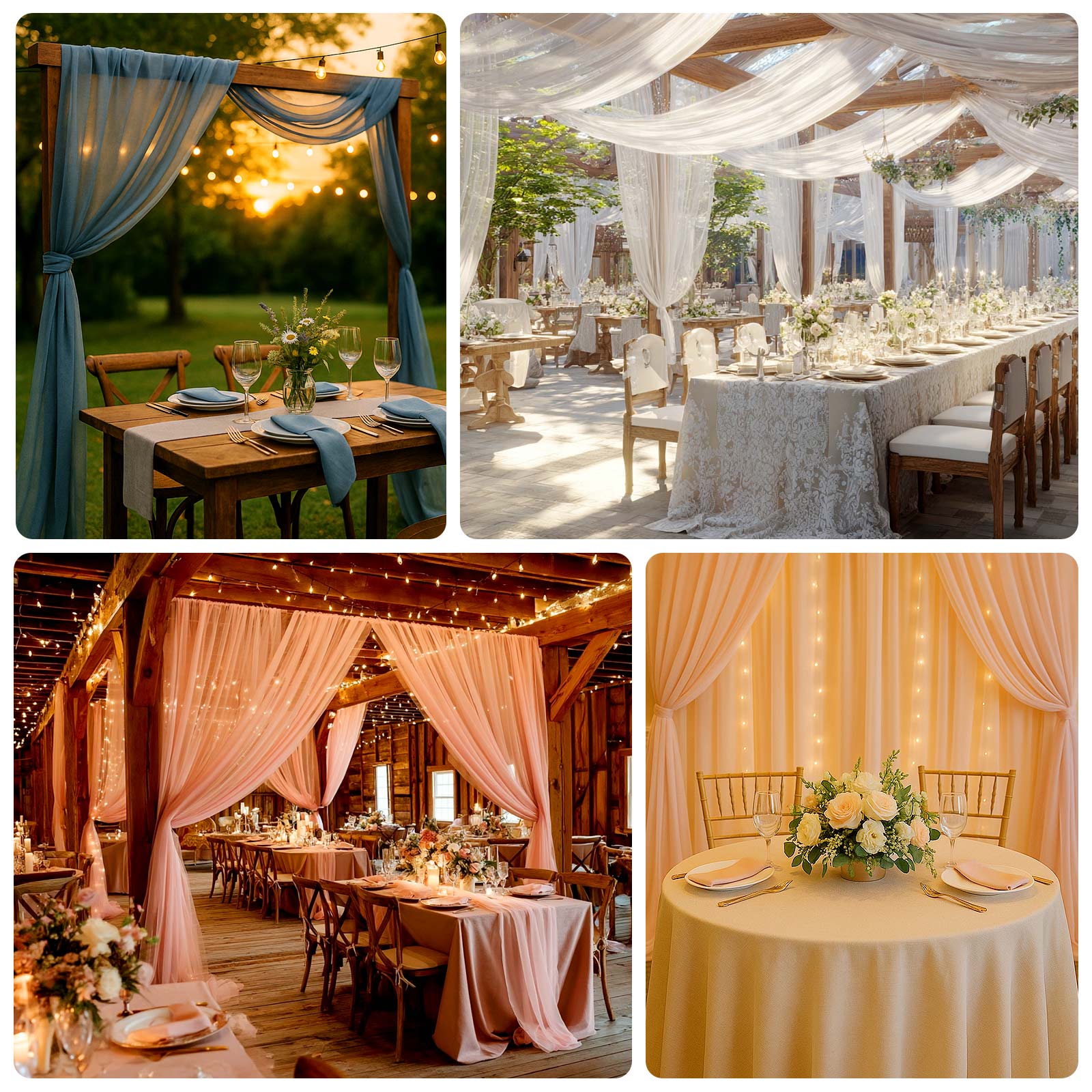 Dusty Sage Green Sheer Backdrop Drape – 5ft x 14ft Wedding Arch & Ceiling Decor Panel, Wrinkle Free with Soft Shimmer