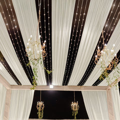 Ivory Sheer Backdrop Drape – 5ftx32ft Wedding Arch & Ceiling Decor Panel, Wrinkle Free with Soft Shimmer