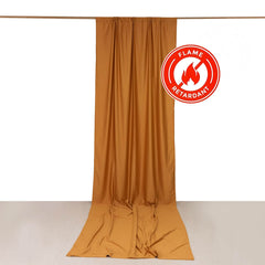 Gold Scuba Polyester Event Curtain Drapes, Durable Flame Resistant Backdrop Event Panel Wrinkle Free with Rod Pockets - 5ftx14ft