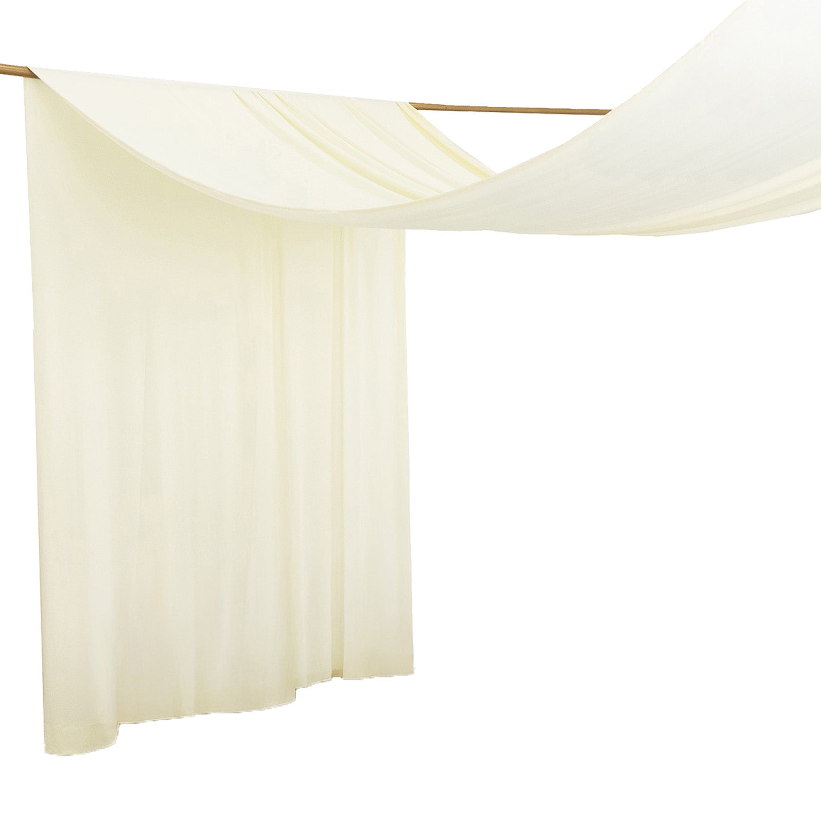 Ivory Spandex Ceiling Drape Panel, 5ft x 32ft — Wrinkle-Free 4-Way Stretch Fabric, Extra-Long Curtain for Event Ceiling or Backdrop Décor