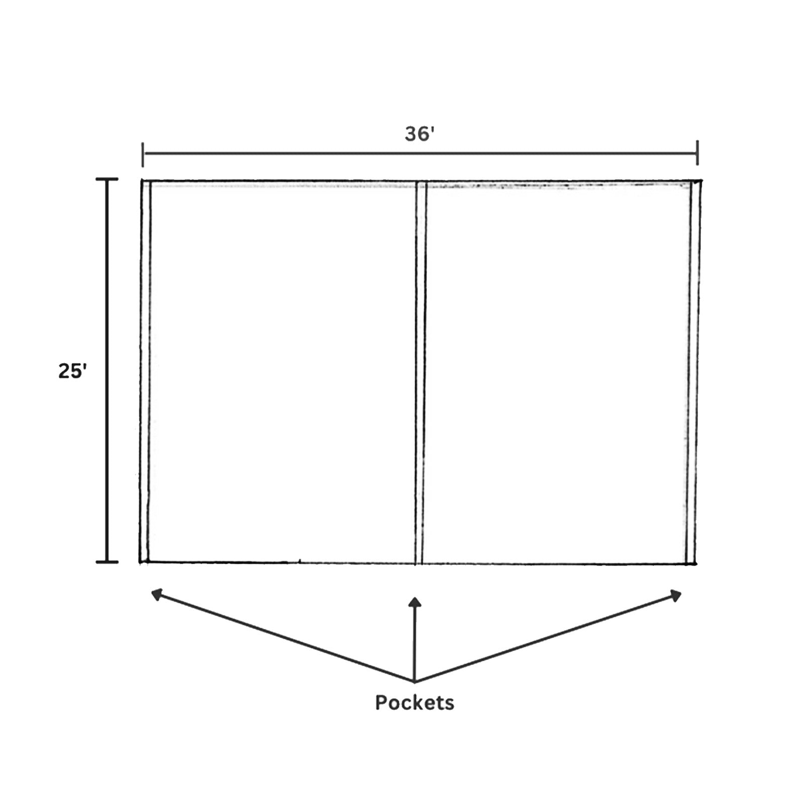 Ivory Stretch Spandex Tent Ceiling Drape – 25ft x 36ft 180GSM Wrinkle-Free Fabric Ceiling Liner with Pole Pockets, Premium