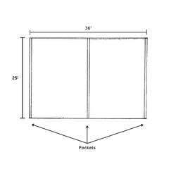 Ivory Stretch Spandex Tent Ceiling Drape – 25ft x 36ft 180GSM Wrinkle-Free Fabric Ceiling Liner with Pole Pockets, Premium