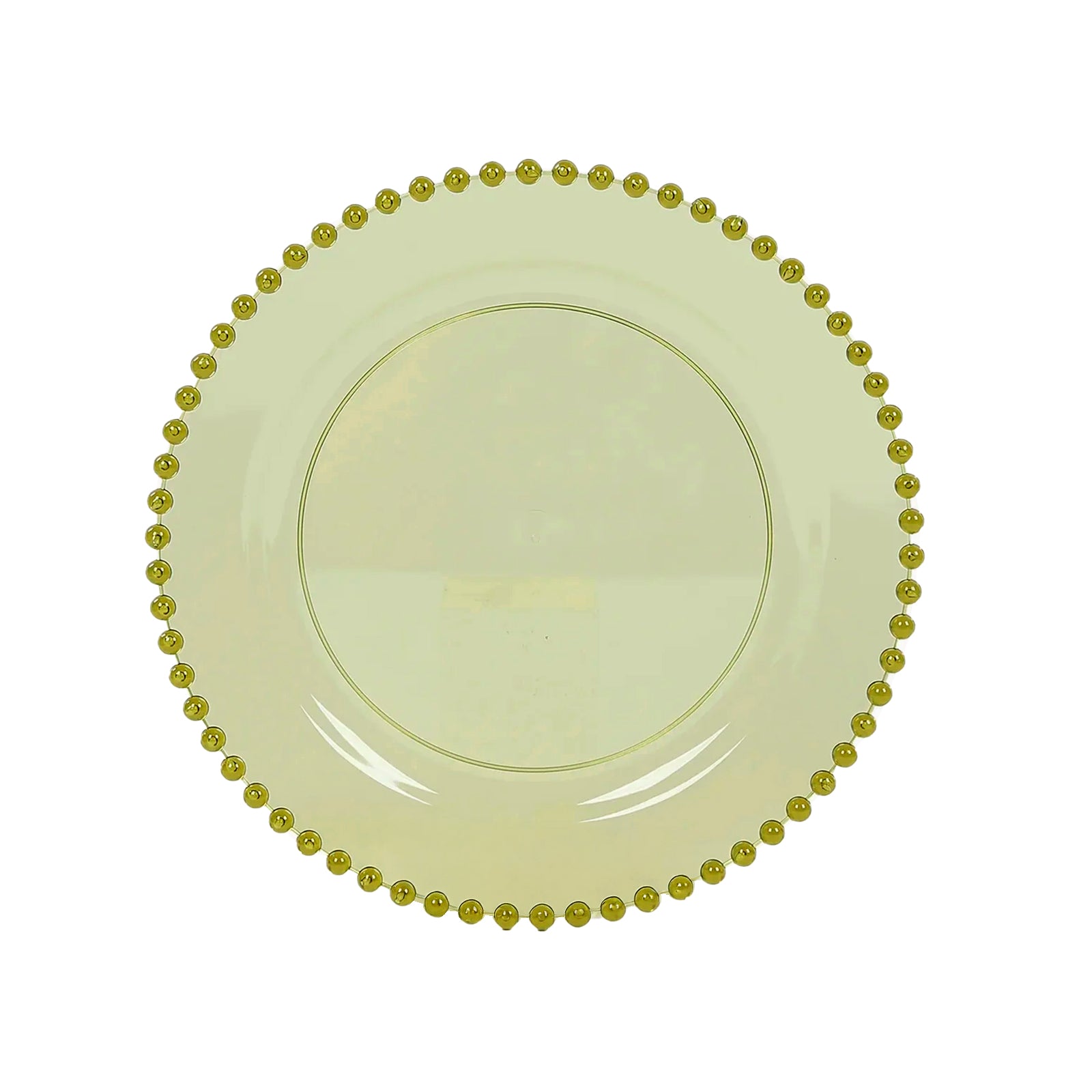 10-Pack Transparent Dusty Sage Green Plastic Dessert Plates – 8" Round with Beaded Rim, Disposable for Parties & Events