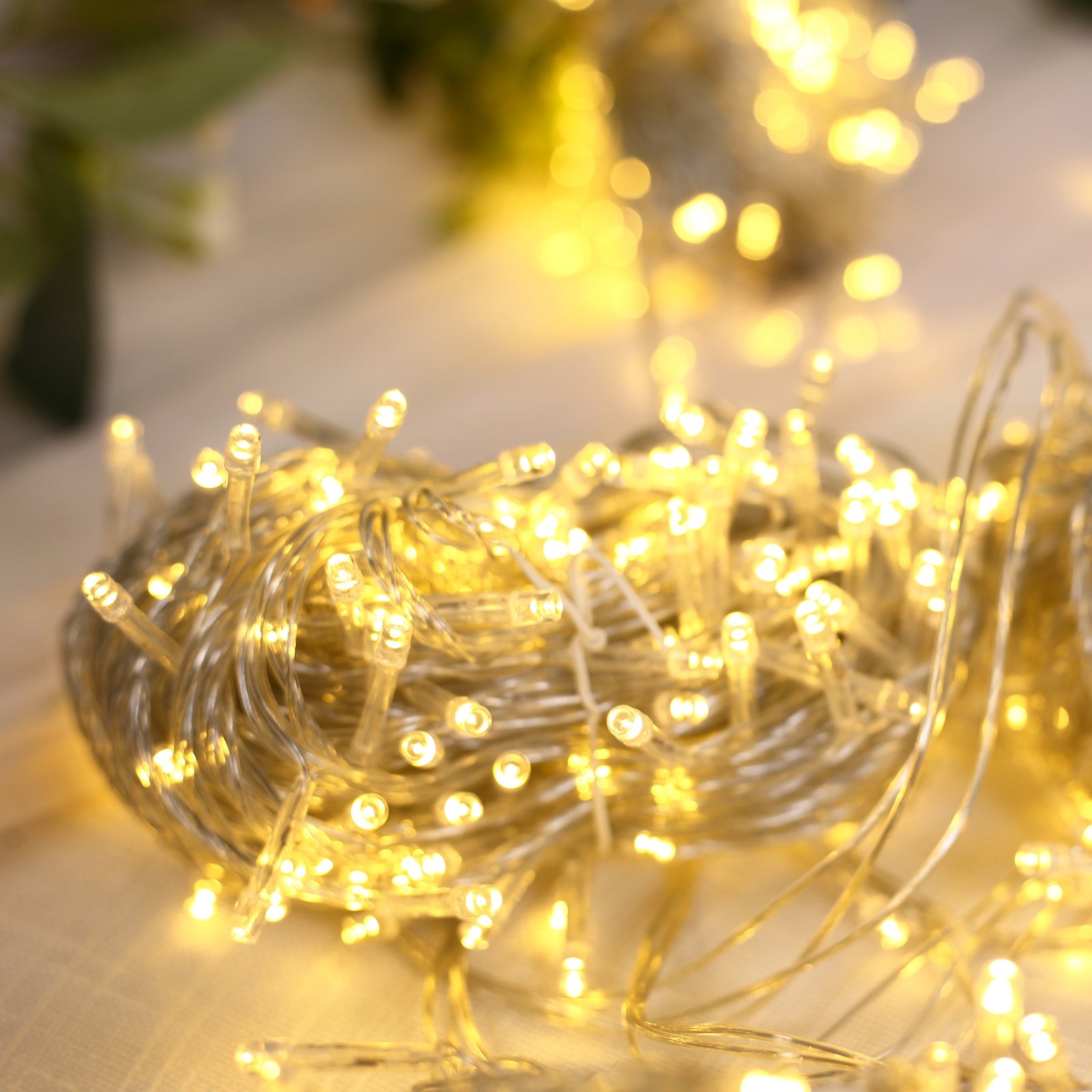 LED Curtain Fairy Lights 10ft x 50ft – Warm White 1500 LED Plug-In String Lights, 8 Modes, End-to-End Connectable, Indoor/Outdoor Use