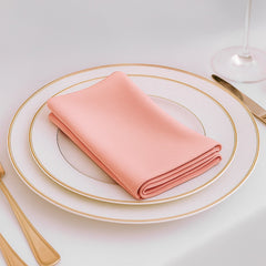 5 Pack Dusty Rose Scuba Napkins – 17"x17", Wrinkle-Free & Stain Resistant Cloth Napkins