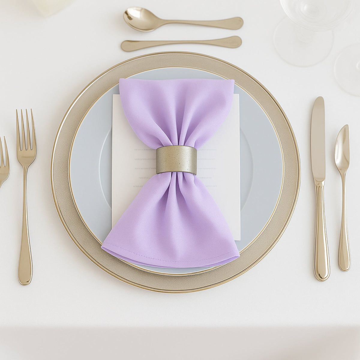 5 Pack Lavender Lilac Scuba Napkins – 17"x17", Wrinkle-Free & Stain Resistant Cloth Napkins