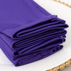5 Pack Purple Scuba Napkins – 17"x17", Wrinkle-Free & Stain Resistant Cloth Napkins