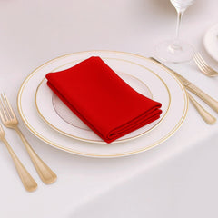 5 Pack Red Scuba Napkins – 17"x17", Wrinkle-Free & Stain Resistant Cloth Napkins