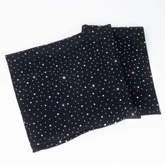 5-Pack Black Scuba Polyester Napkins with Rhinestone Accents – 20"x20" Wrinkle-Free Reusable Cloth Napkins