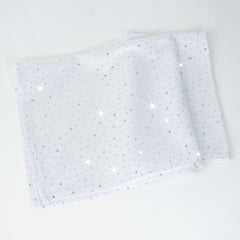 5-Pack White Scuba Polyester Napkins with Rhinestone Accents – 20"x20" Wrinkle-Free Reusable Cloth Napkins