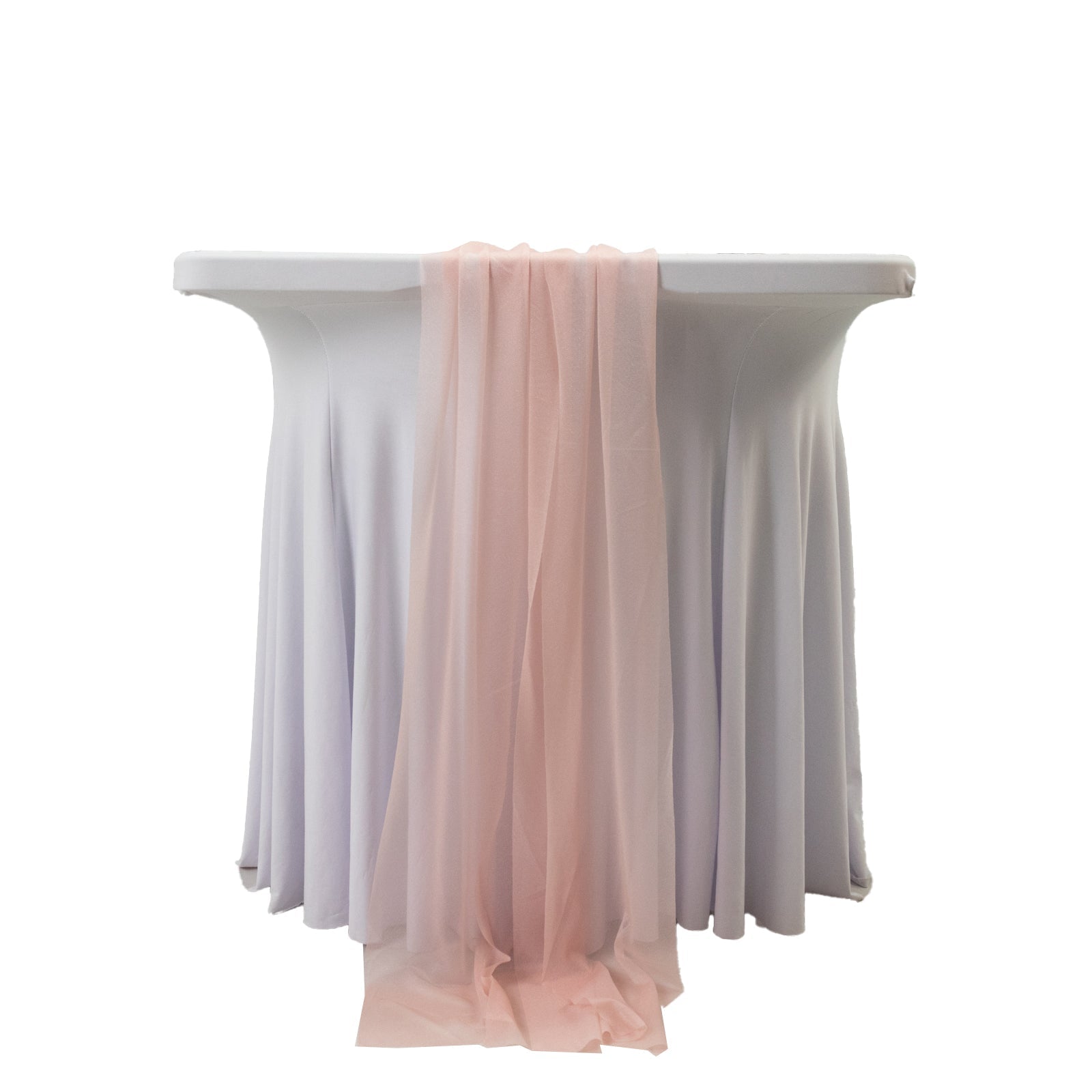 20-Pack 9ft Sheer Table Runners – Blush Shimmer Sheer Drapes, Wrinkle-Free