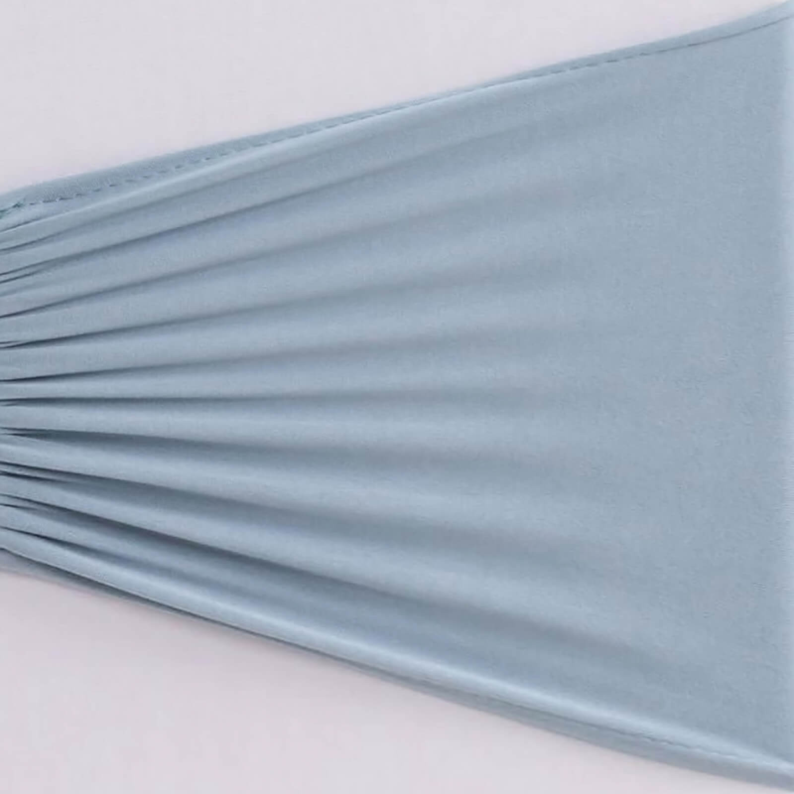 5 Pack Spandex Chair Sashes Dusty Blue Ruffled Style - Wide Easy to Use Stretch Chair Bands 8"x13"