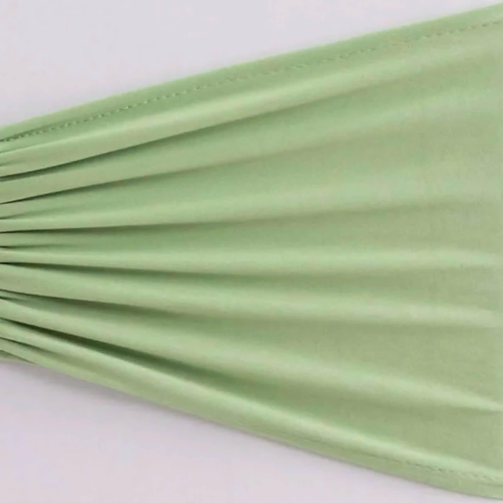 5 Pack Spandex Chair Sashes Sage Green Ruffled Style - Wide Easy to Use Stretch Chair Bands 8"x13"