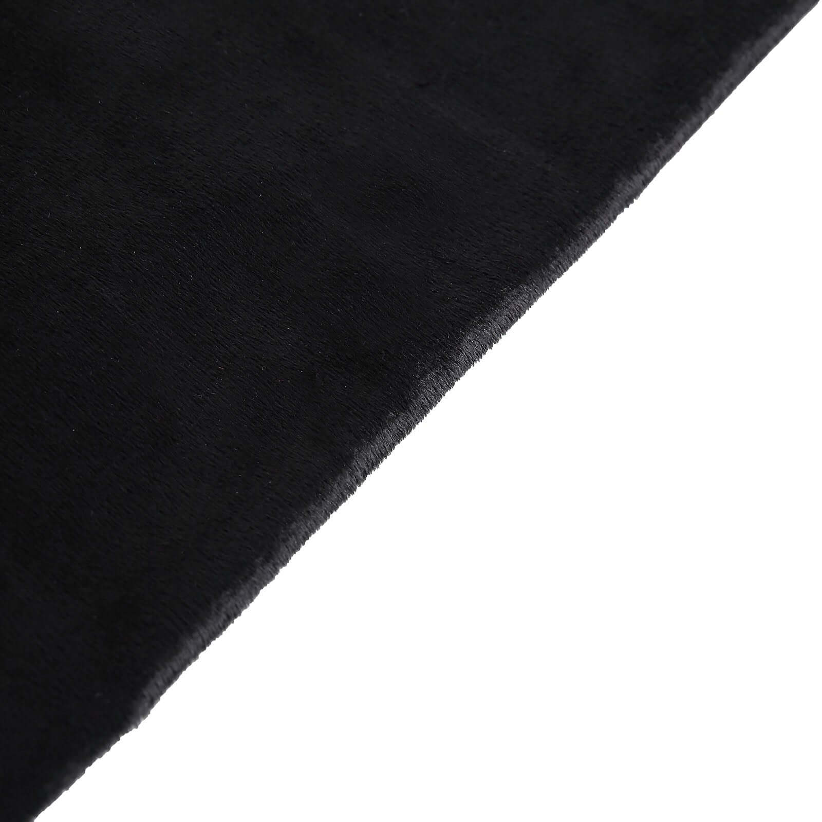 5 Pack Velvet Chair Sashes with Ruffled Center Black - Soft Stretchable Chair Bands for Sophisticated Event Decor