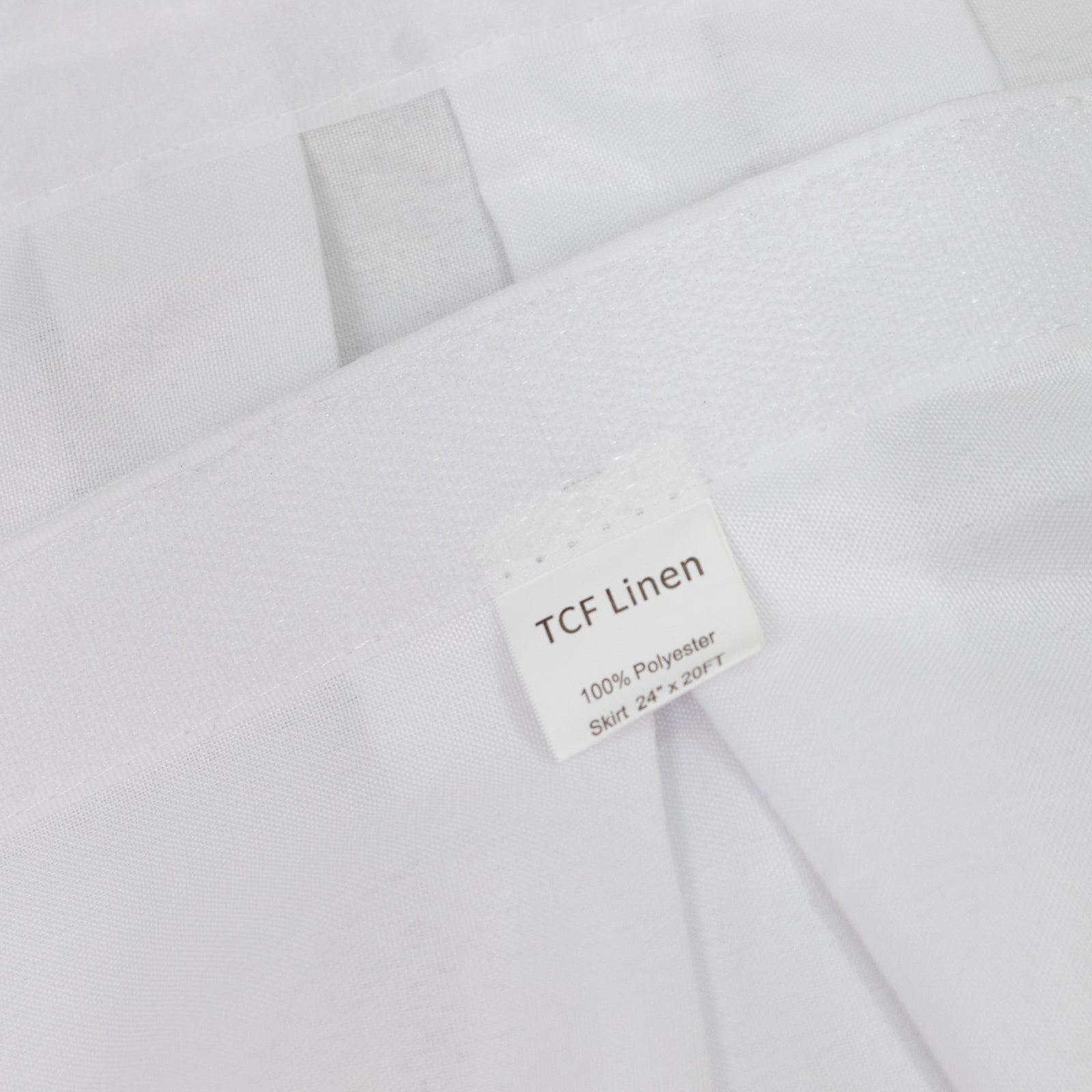 Portable Stage Skirt White Polyester Platform Skirting Cloth for Events, Performances & Wedding Staging - 24"x20ft