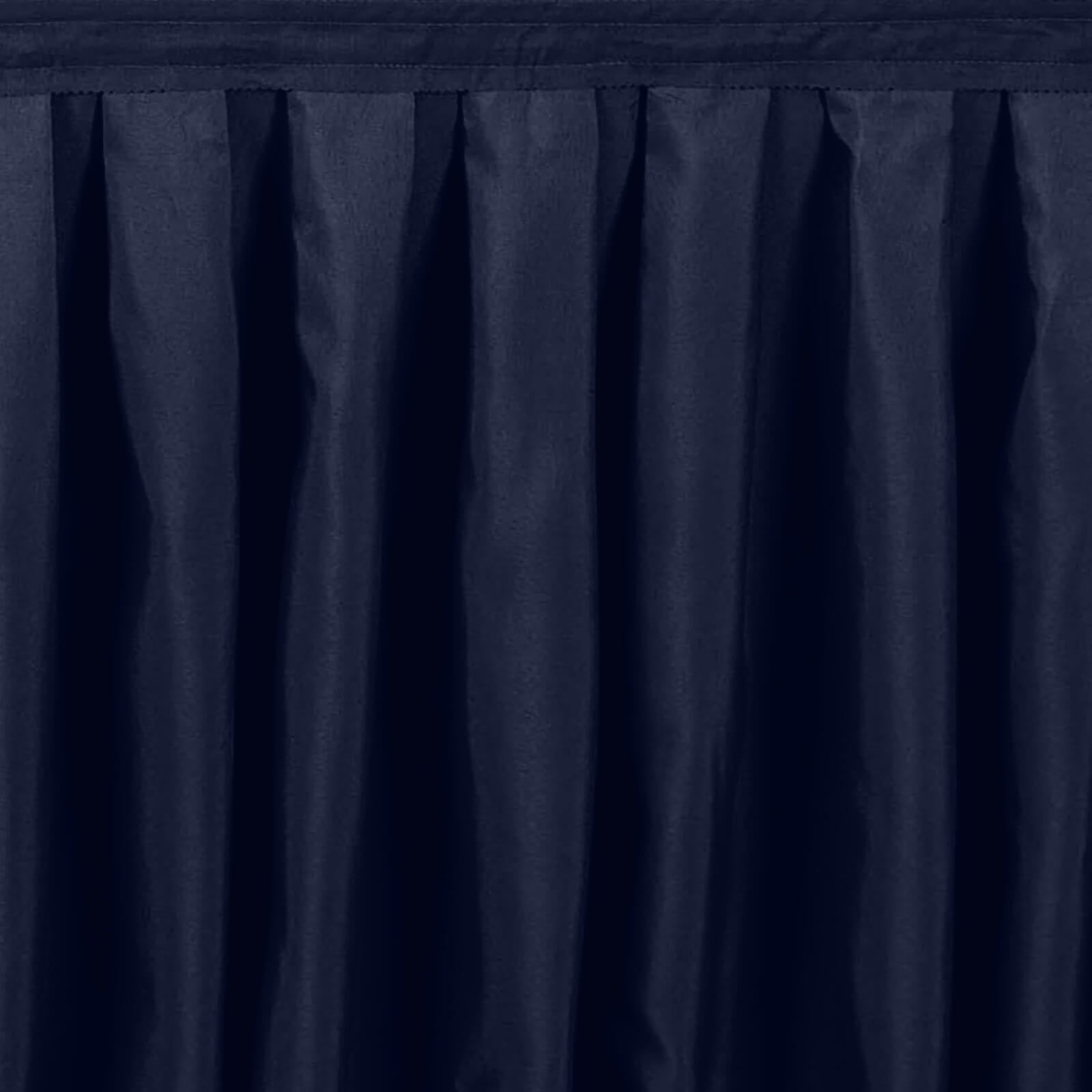 Portable Stage Skirt Navy Blue Polyester Platform Skirting Cloth for Events, Performances & Wedding Staging - 36"x20ft