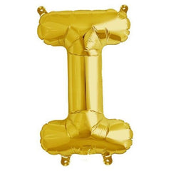 16" Shiny Metallic Gold Mylar Foil Alphabet Letter and Number Balloons - I