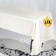 Fire Retardant Premium Polyester 60"x126" Rectangular Tablecloth Ivory - High-Performance Table Cover