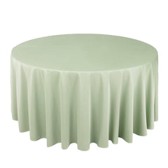 Scuba Round 120" Tablecloth Sage Green - Wrinkle Free & Stain Resistant Seamless Table Cover