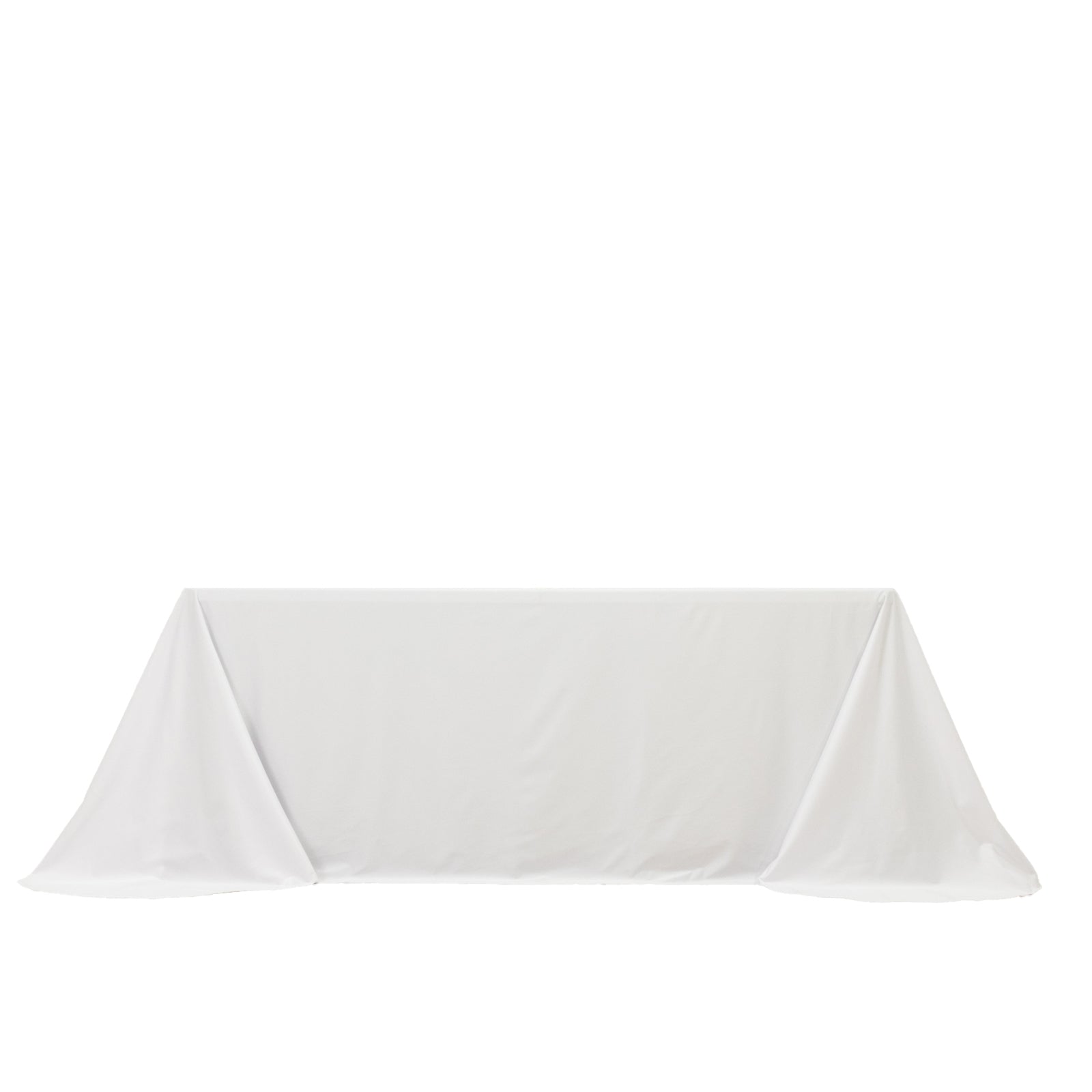 Scuba Rectangular 90"x132" Tablecloth White with Rounded Corners – Seamless, Wrinkle Free & Stain Resistant Table Cover