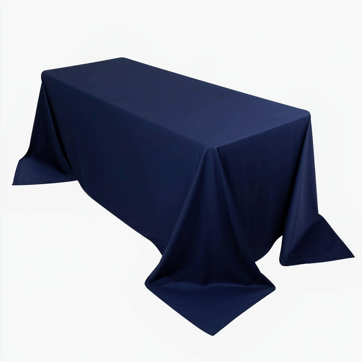 Scuba Rectangular 90"x132" Tablecloth Navy Blue - Wrinkle Free, Stain Resistant & Seamless Table Cover
