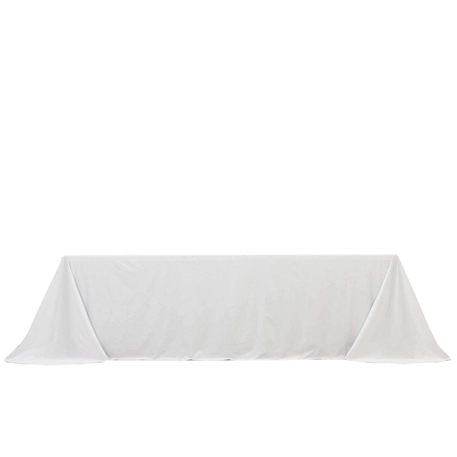 Scuba Rectangular 90"x156" Tablecloth White with Rounded Corners – Seamless, Wrinkle Free & Stain Resistant Table Cover