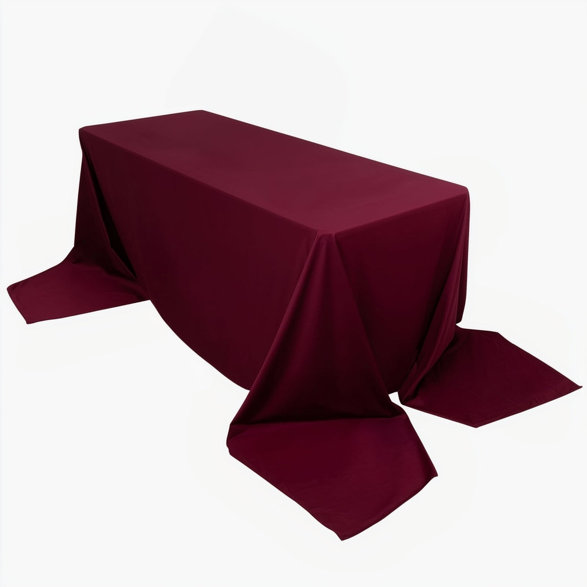 Scuba Rectangular 90"x156" Tablecloth Burgundy - Wrinkle Free, Stain Resistant & Seamless Table Cover