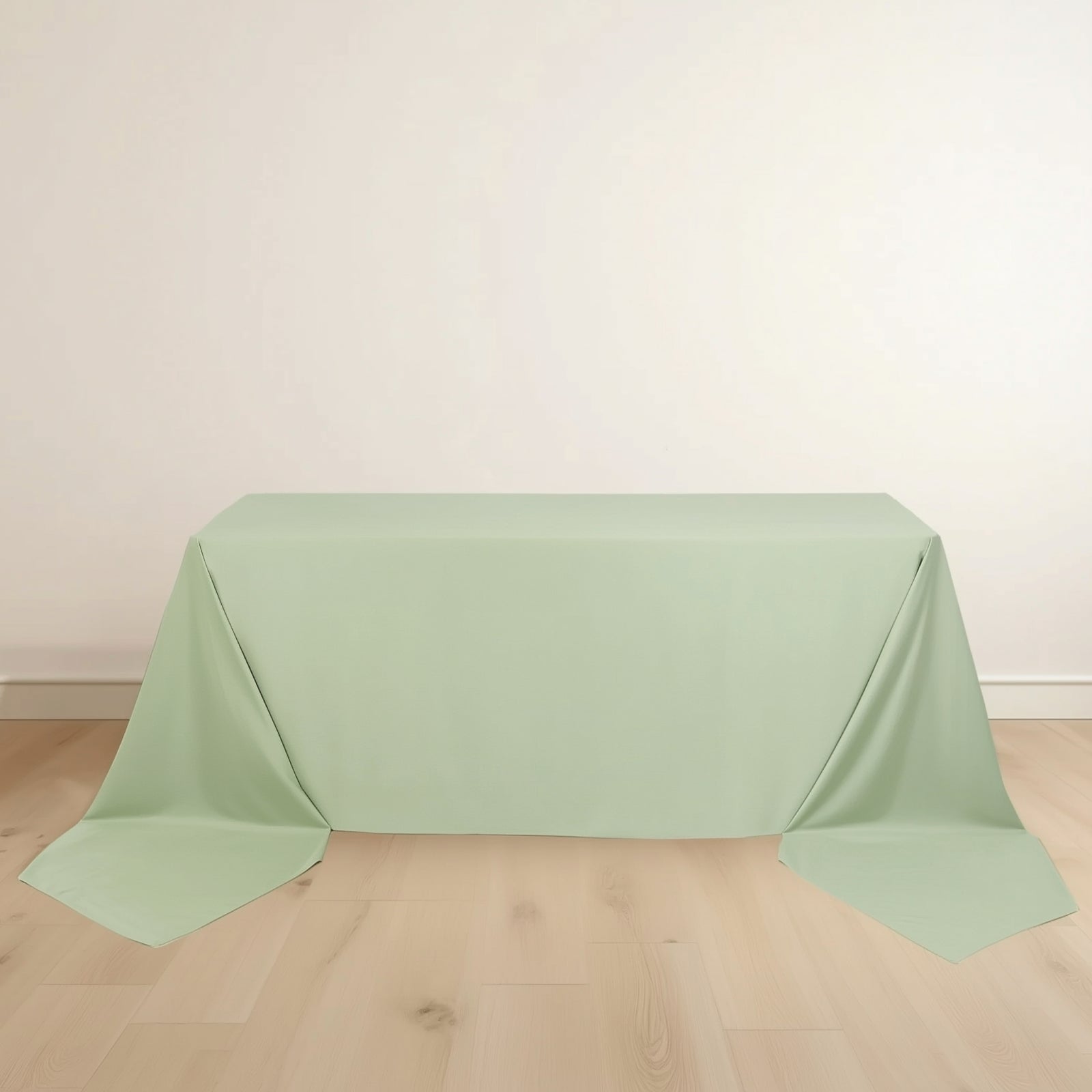 Scuba Rectangular 90"x156" Tablecloth Sage Green - Wrinkle Free, Stain Resistant & Seamless Table Cover