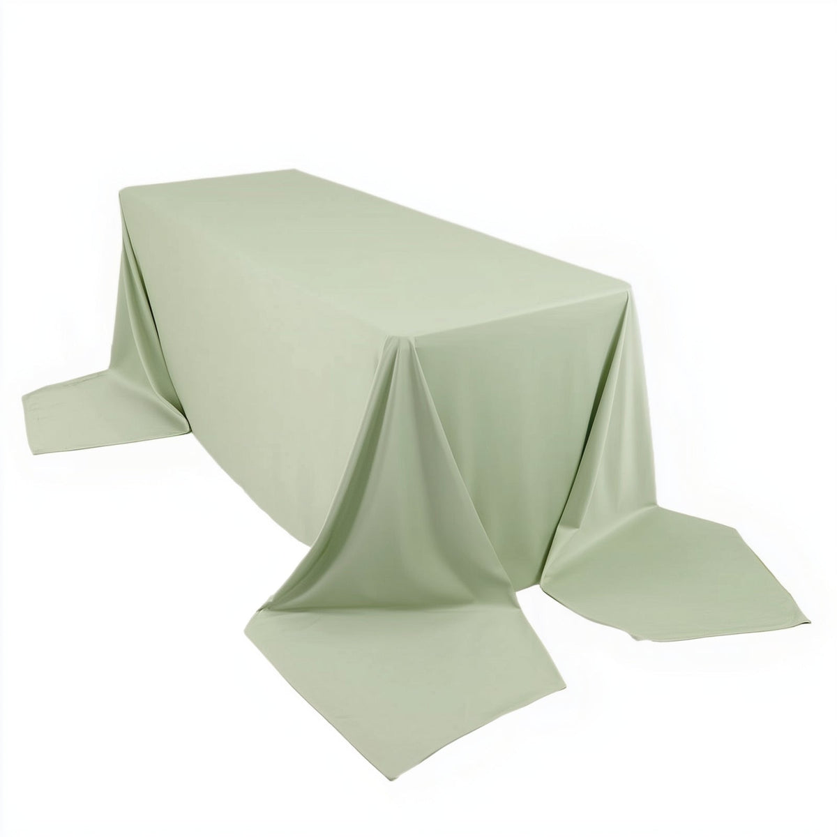 Scuba Rectangular 90"x156" Tablecloth Sage Green - Wrinkle Free, Stain Resistant & Seamless Table Cover