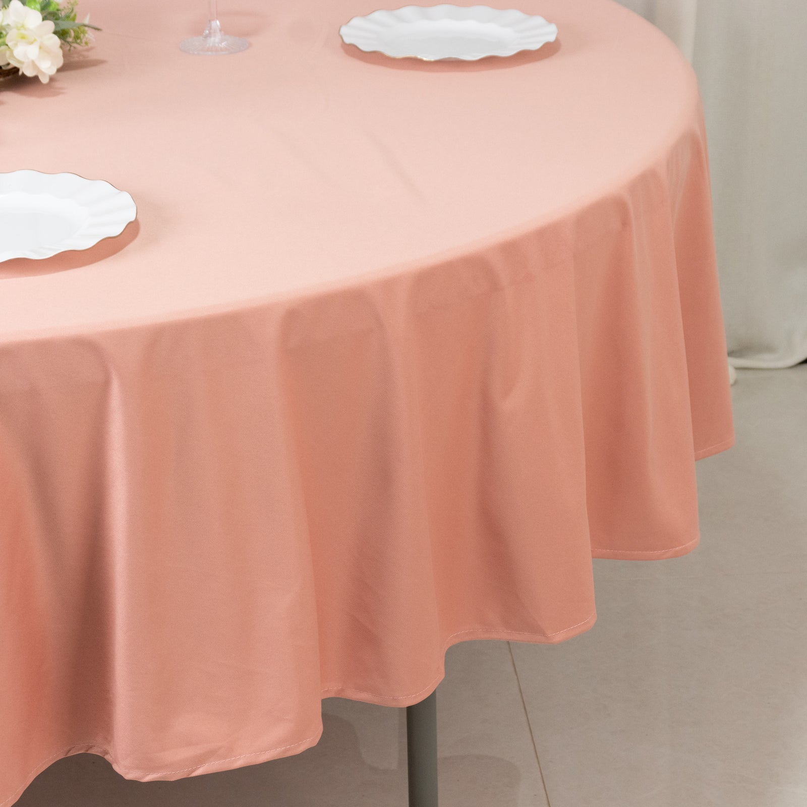 Scuba Round 90" Tablecloth Dusty Rose - Wrinkle Free & Stain Resistant Table Cover