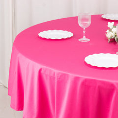 Scuba Round 90" Tablecloth Fuchsia - Wrinkle Free & Stain Resistant Table Cover