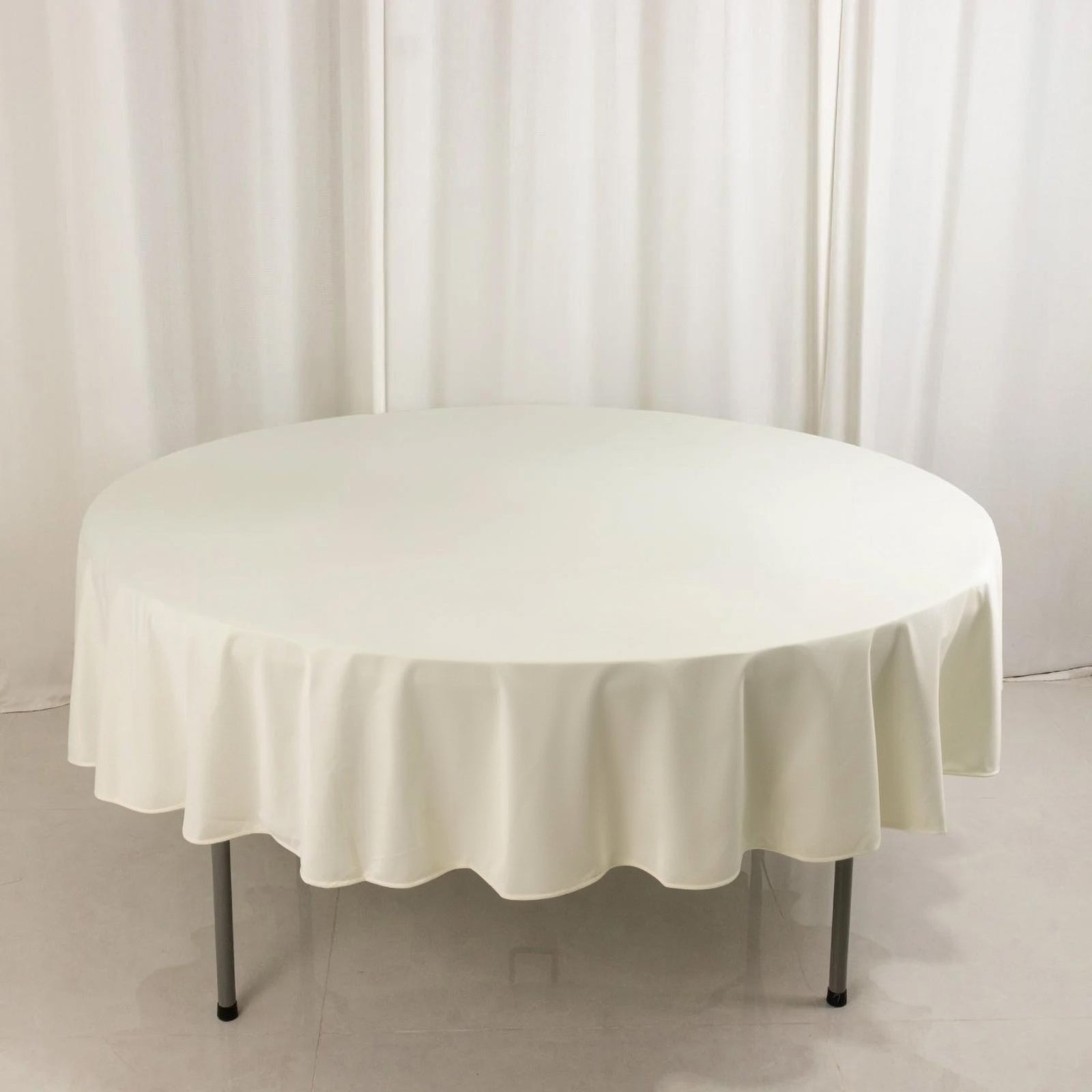 Scuba Round 90" Tablecloth Ivory - Wrinkle Free & Stain Resistant Table Cover