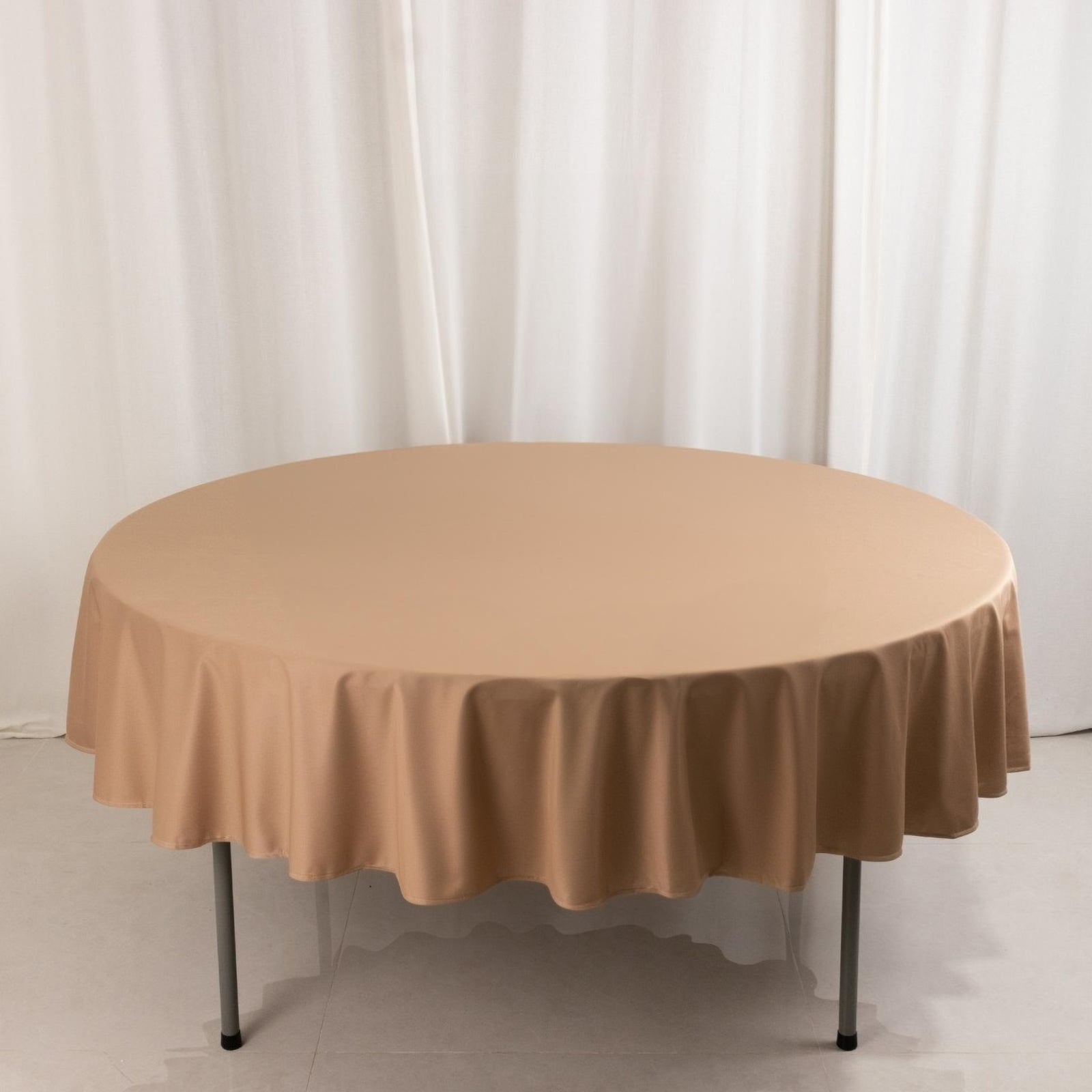 Scuba Round 90" Tablecloth Nude - Wrinkle Free & Stain Resistant Table Cover