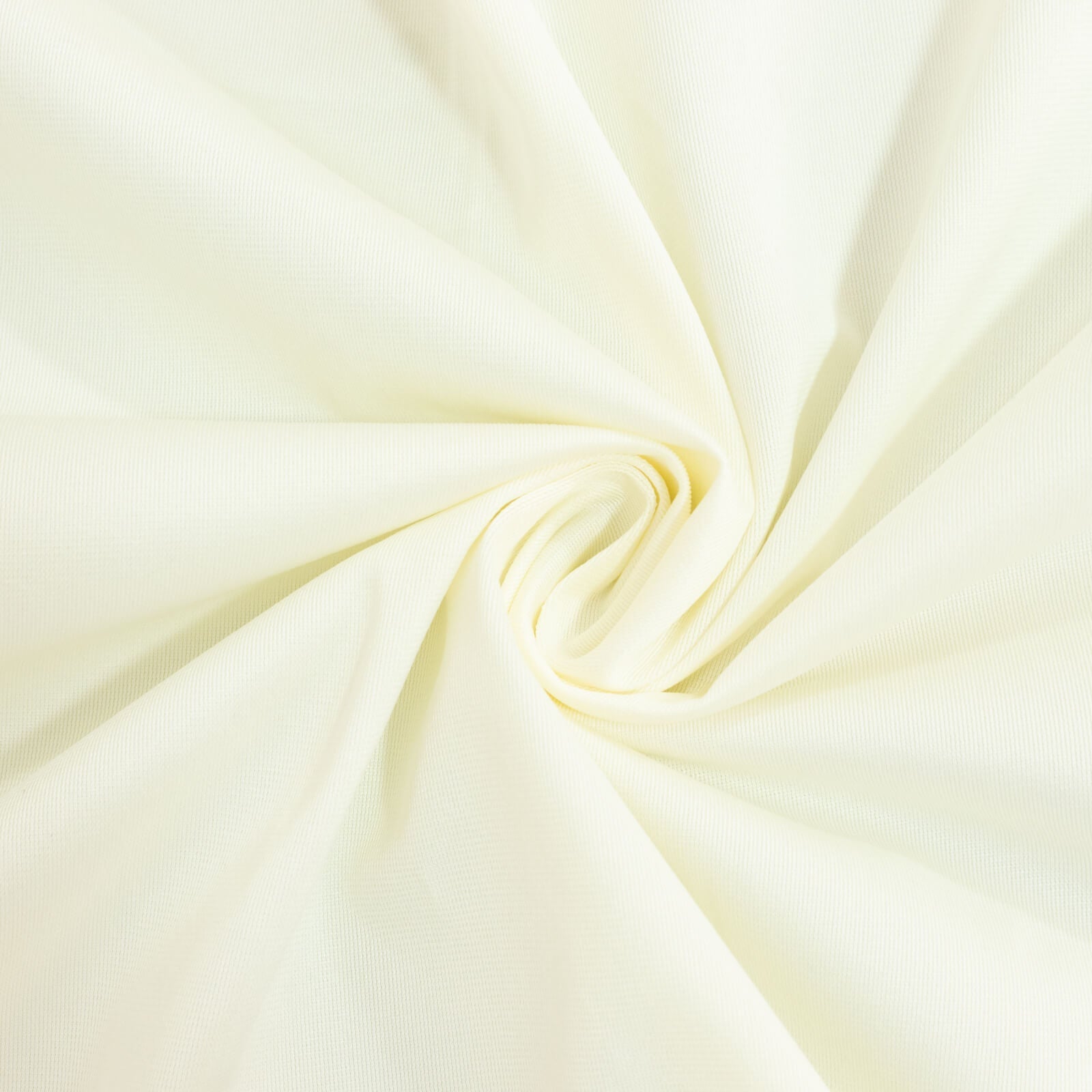 Fire Retardant Scuba Tablecloth – 120" Round Ivory, Wrinkle Free, Stain Resistant, Seamless Polyester Cover