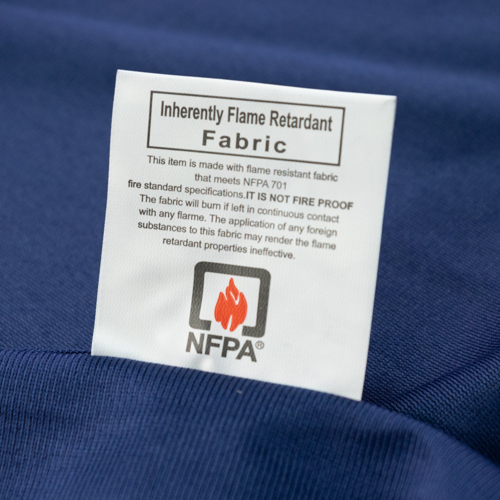Fire Retardant Scuba Tablecloth – 132" Round Navy Blue, Wrinkle Free, Stain Resistant, Seamless Polyester Cover