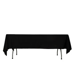 Fire Retardant Scuba Tablecloth – 60"x102" Rectangle Black, Wrinkle Free, Stain Resistant Polyester Cover