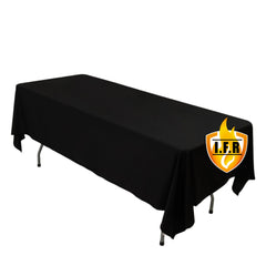 Fire Retardant Scuba Tablecloth – 60"x102" Rectangle Black, Wrinkle Free, Stain Resistant Polyester Cover