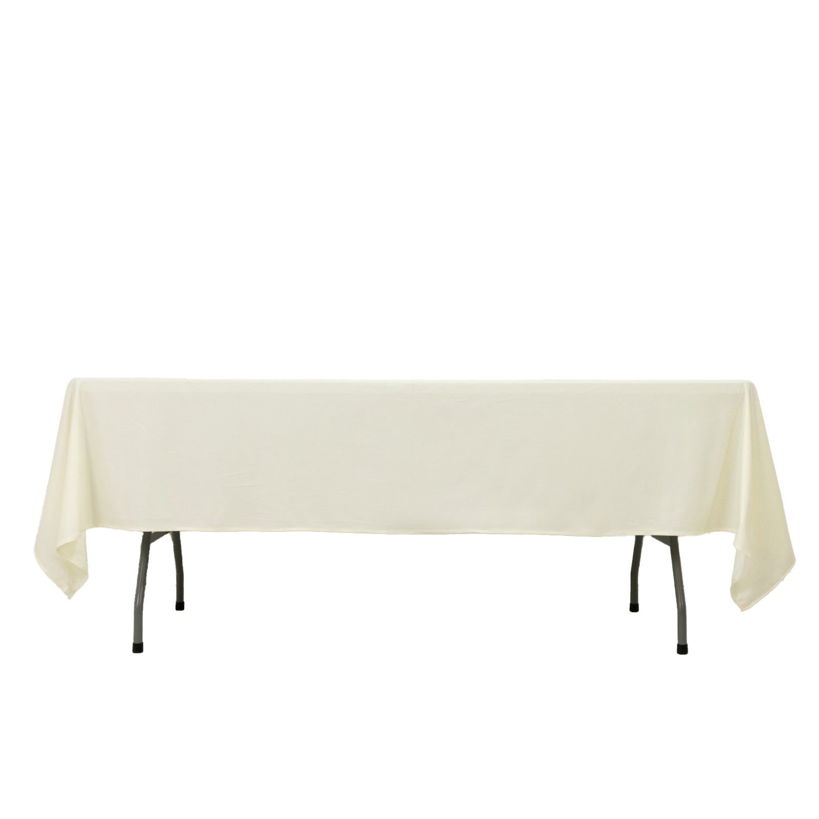 Fire Retardant Scuba Tablecloth – 60"x102" Rectangle Ivory, Wrinkle Free, Stain Resistant Polyester Cover