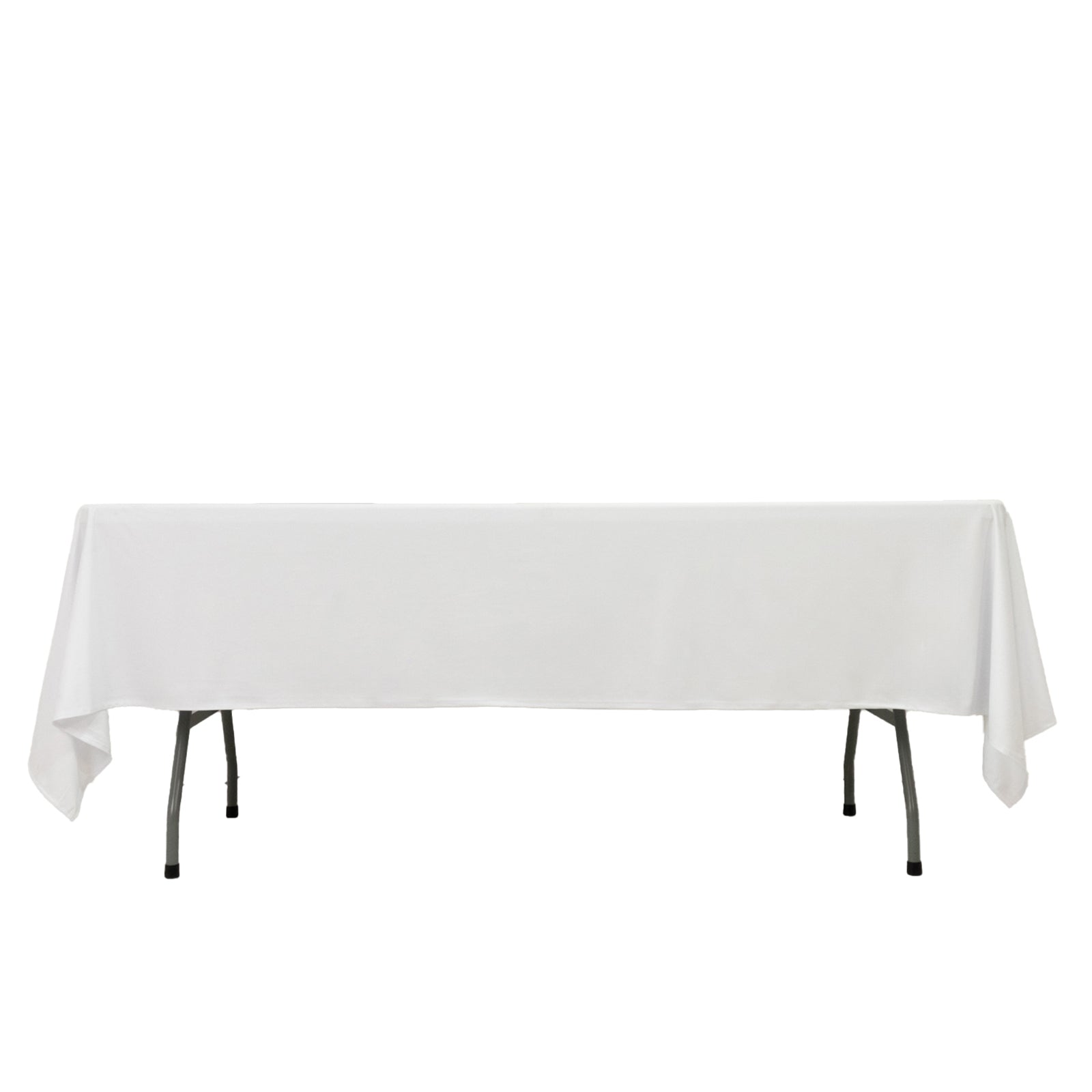 Fire Retardant Scuba Tablecloth – 60"x102" Rectangle White, Wrinkle Free, Stain Resistant Polyester Cover