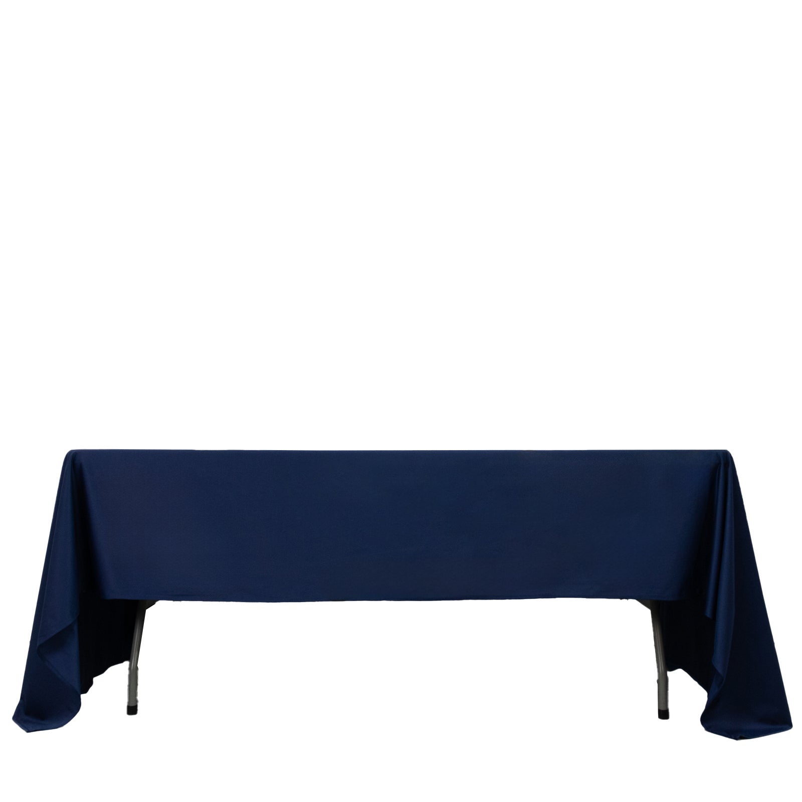 Fire Retardant Scuba Tablecloth – 60"x126" Rectangle Navy Blue, Wrinkle Free, Stain Resistant Polyester Cover