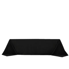 Fire Retardant Scuba Tablecloth – 90"x156" Rectangle Black, Wrinkle Free, Stain Resistant, Seamless Polyester Cover