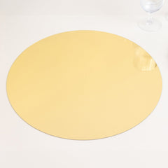 10-Pack Candle Plate Circle Acrylic Mirror Tray Gold Round - Event Display Decor 16"