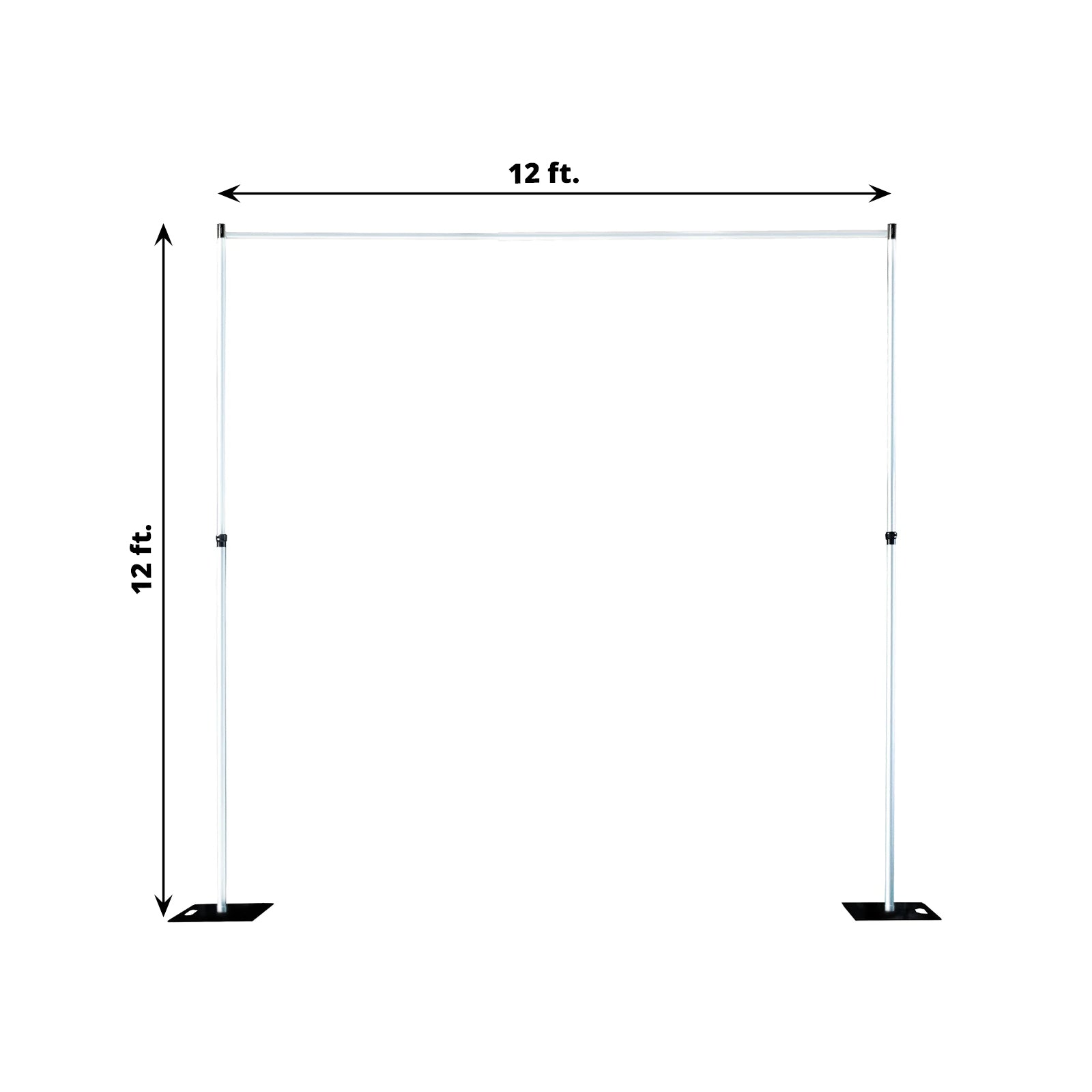 12ft Aluminum Adjustable Backdrop Stand with Heavy Steel Base Plate, Commercial Grade DIY Pipe and Drape Photography Background Frame